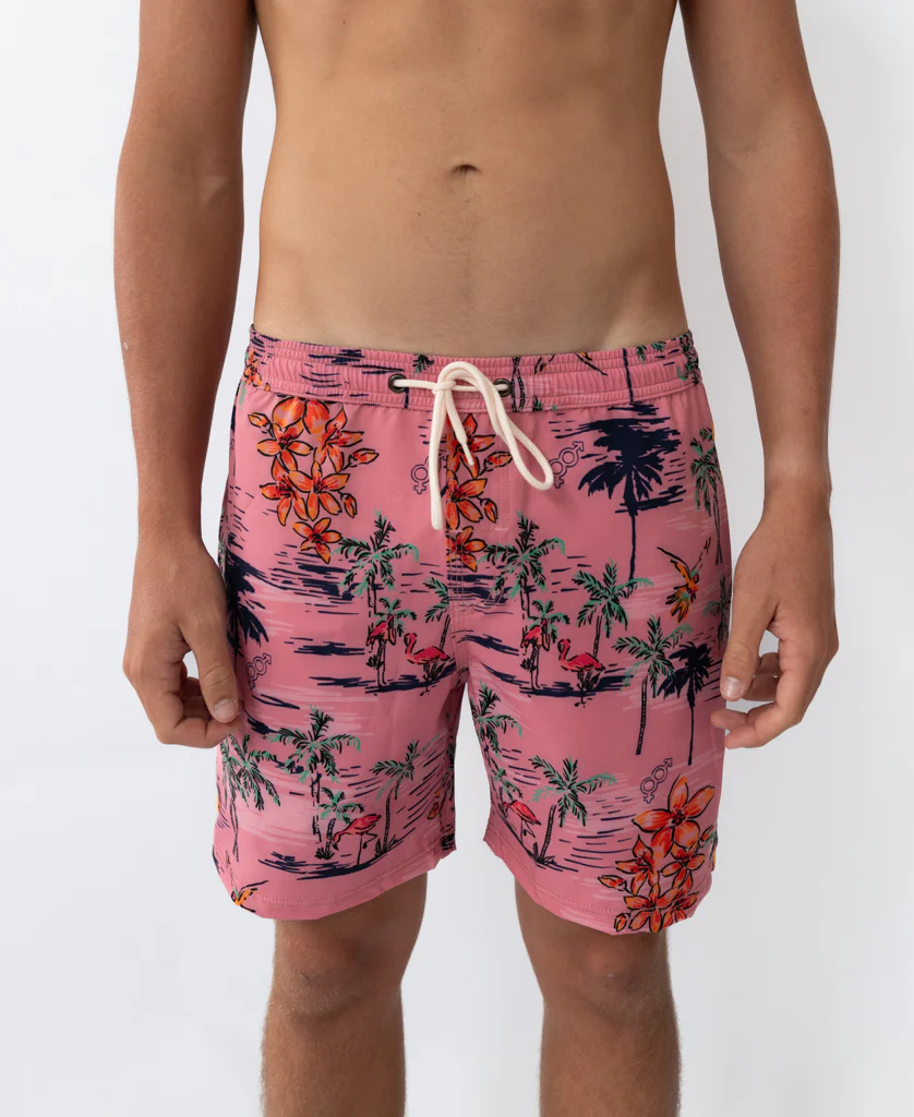 Flamingos Elastic Waist Boardshort | Rose - Image 3