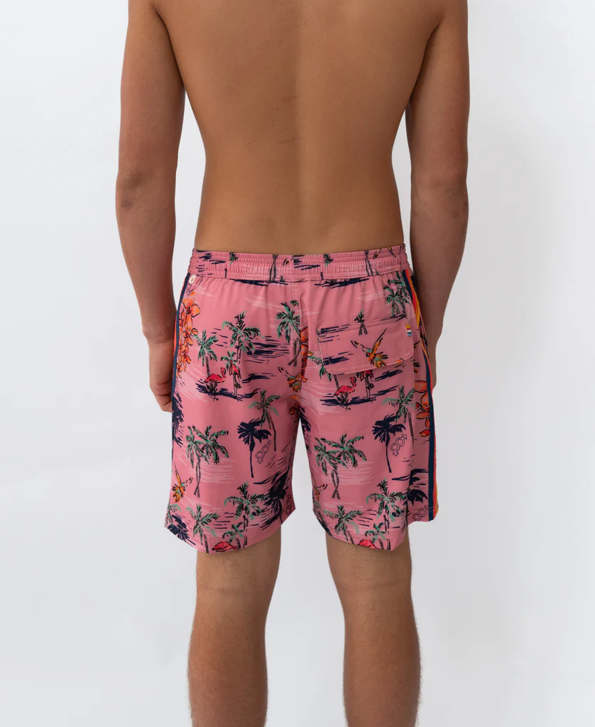 Flamingos Elastic Waist Boardshort | Rose - Image 4