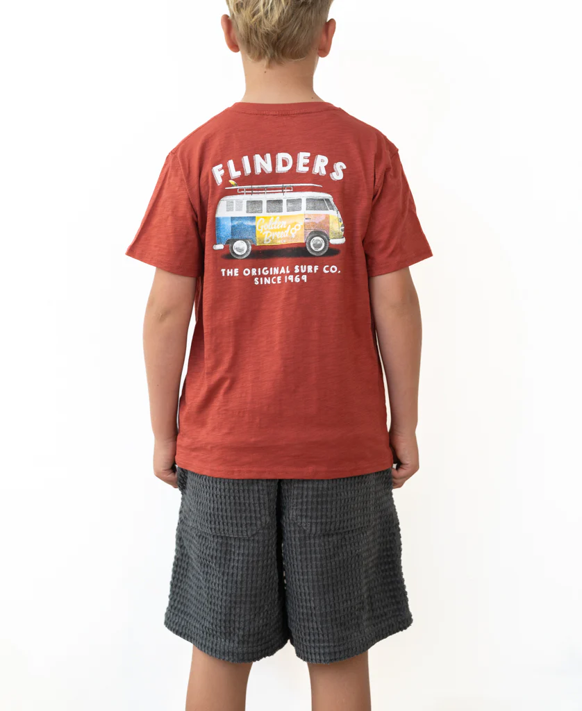 Flinders Stoked Kombi Kids Tee | True Red - Image 3