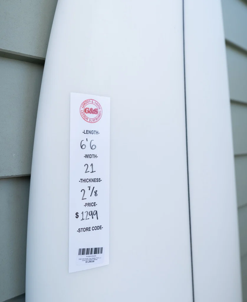 G&S 6'6 Power Twin Matte Finish | White - Image 2