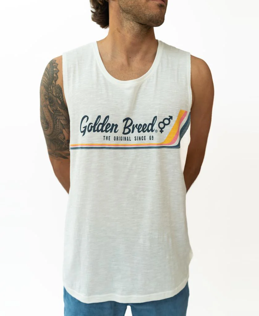 Retro Muscle Tank | Off White - Image 3