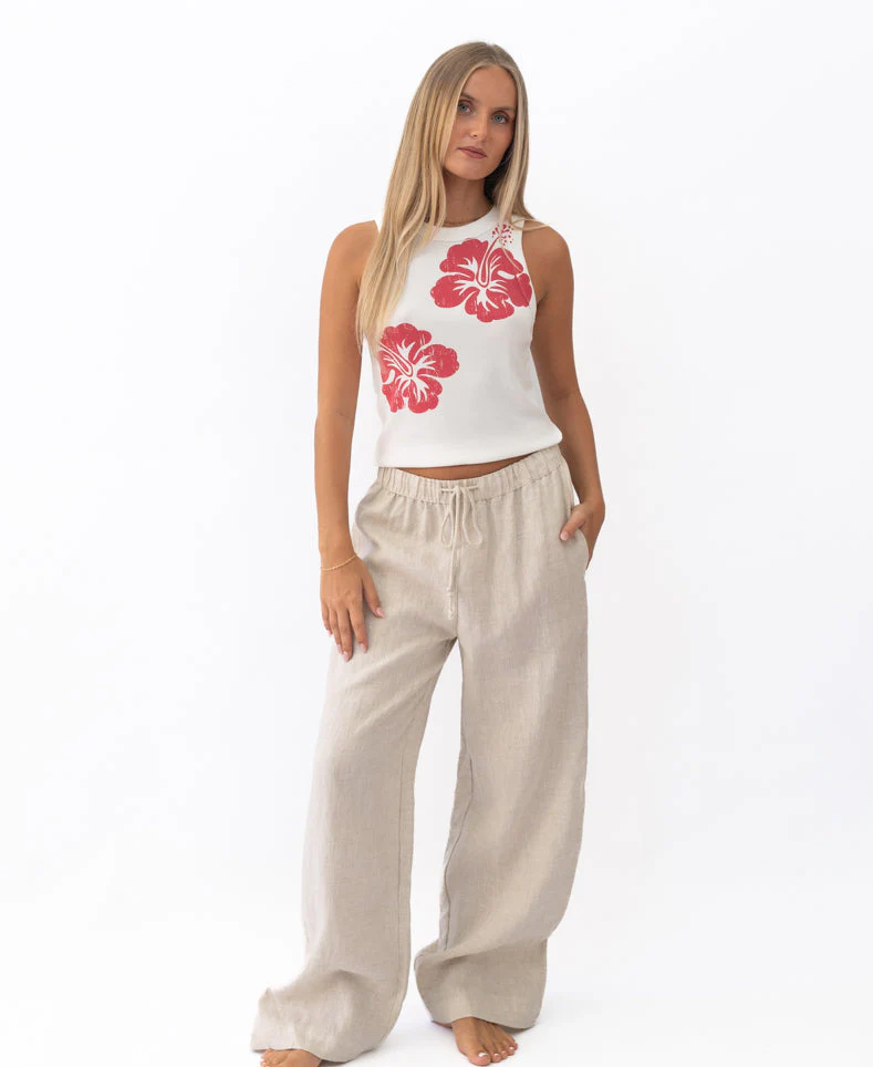 Rosa Hibiscus Tank | Wash Red - Image 3