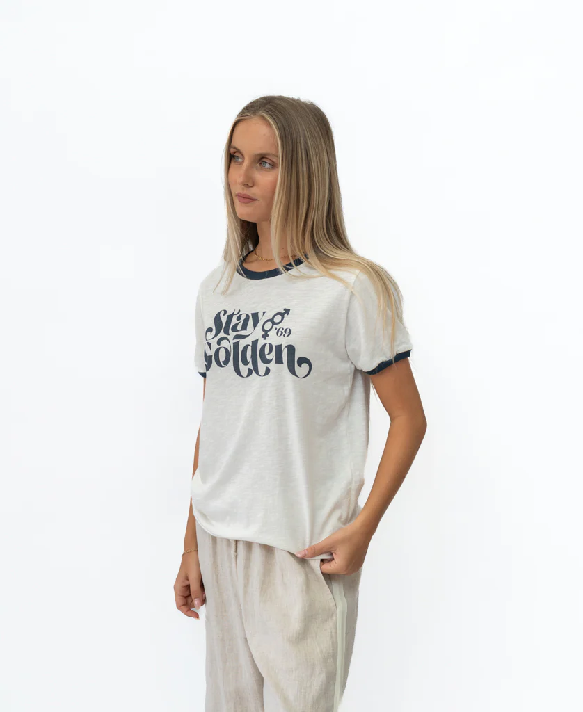 Stay Golden Ringer | Off White / Petrol - Image 4