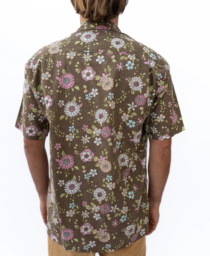 Happy Floral Shirt | Wash Brown - Image 5