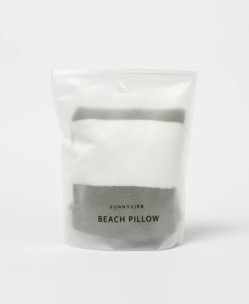 Inflatable Beach Pillow | The Vacay Olive Stripe
