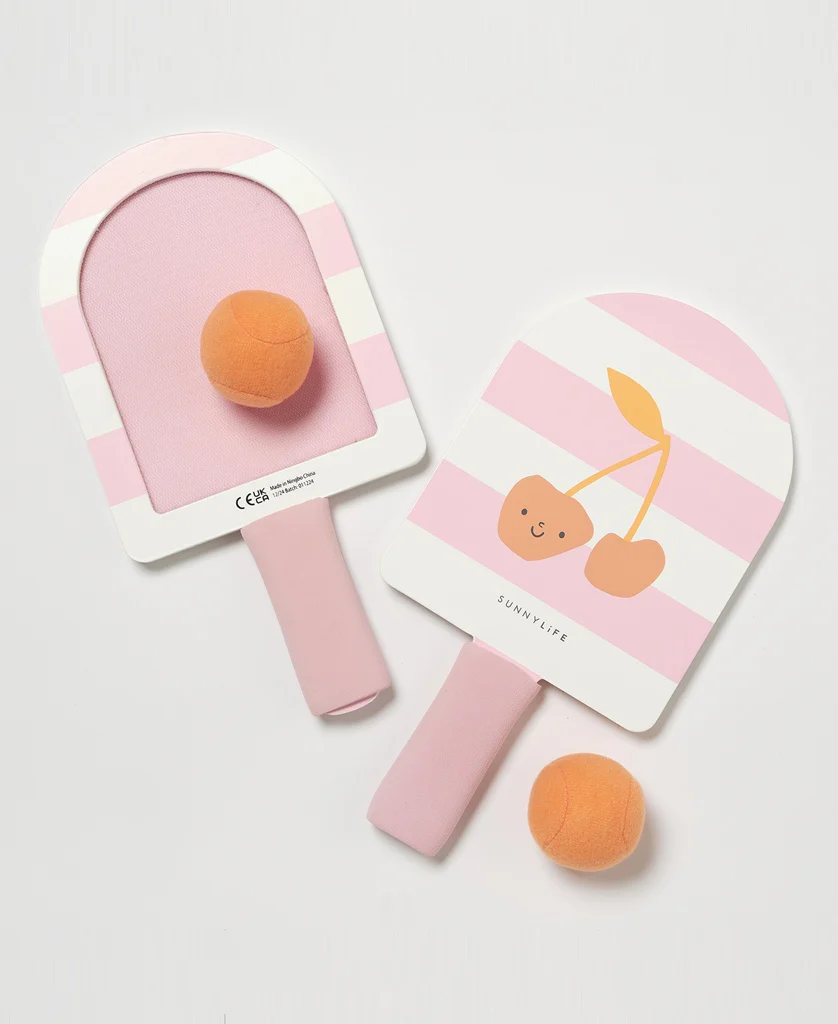 Kids Velcro Beach Bats | Cotton Candy Cherry - Image 3