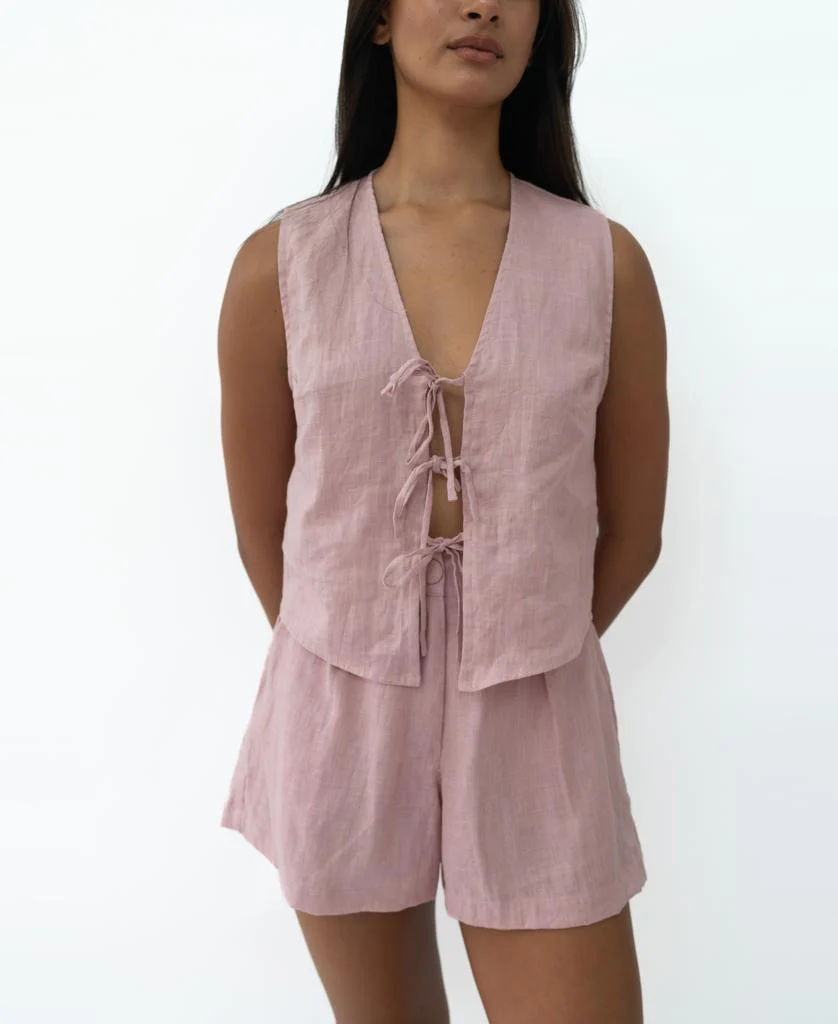 Rennie Vest | Blush Linen - Image 3