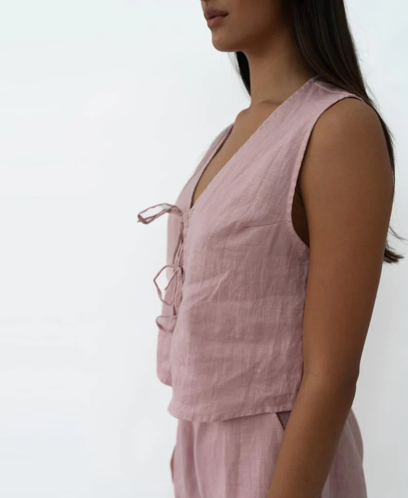 Rennie Vest | Blush Linen - Image 4