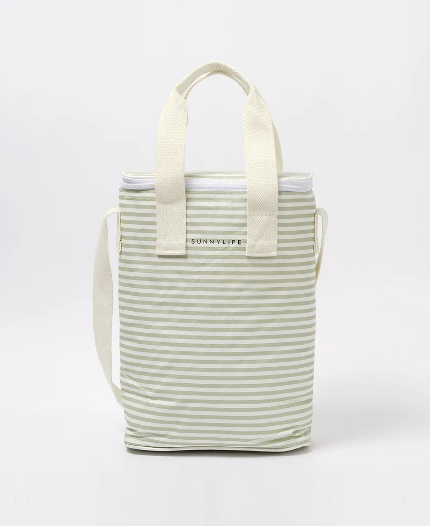Light Cooler Drinks Bag | Sea Sage Stripe