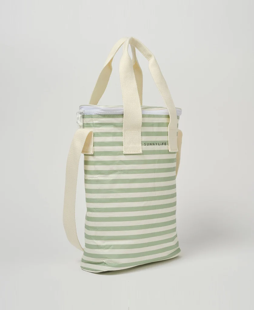 Light Cooler Drinks Bag | Sea Sage Stripe - Image 2