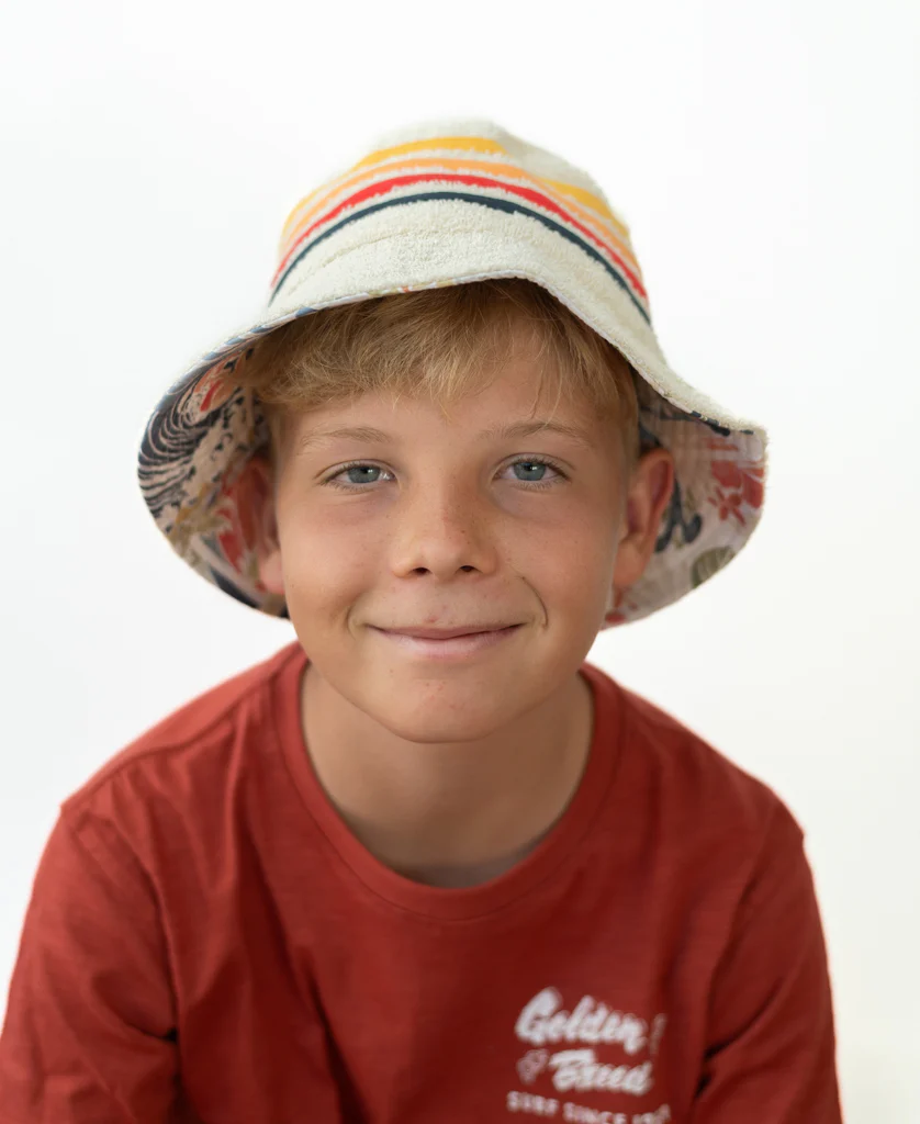 Kids Long Island Terry Bucket Hat | Cream - Image 4