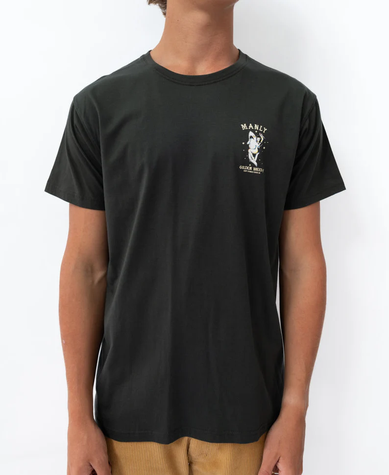 Manly Shark Girl Tee | Wash Black - Image 2