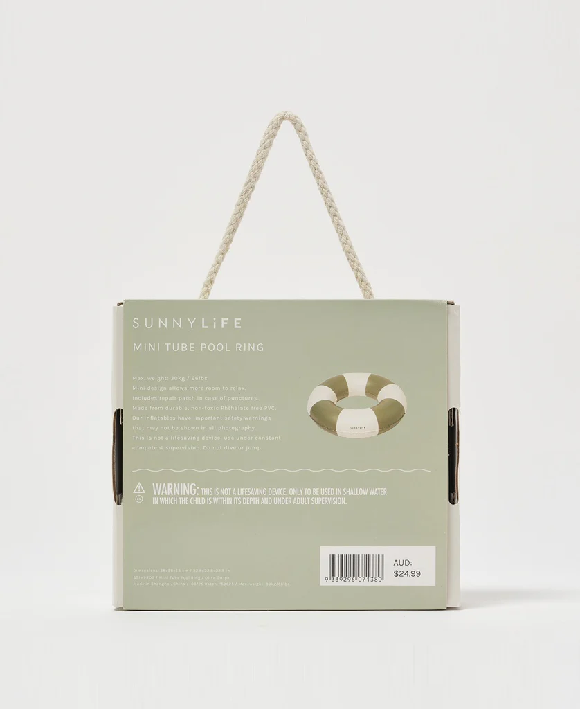 Mini Tube Pool Ring | Olive Stripe - Image 2