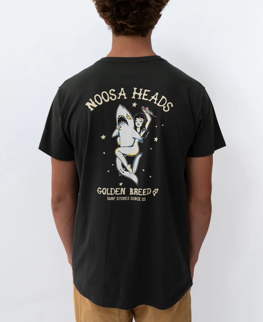 Noosa Shark Girl Tee | Wash Black - Image 5