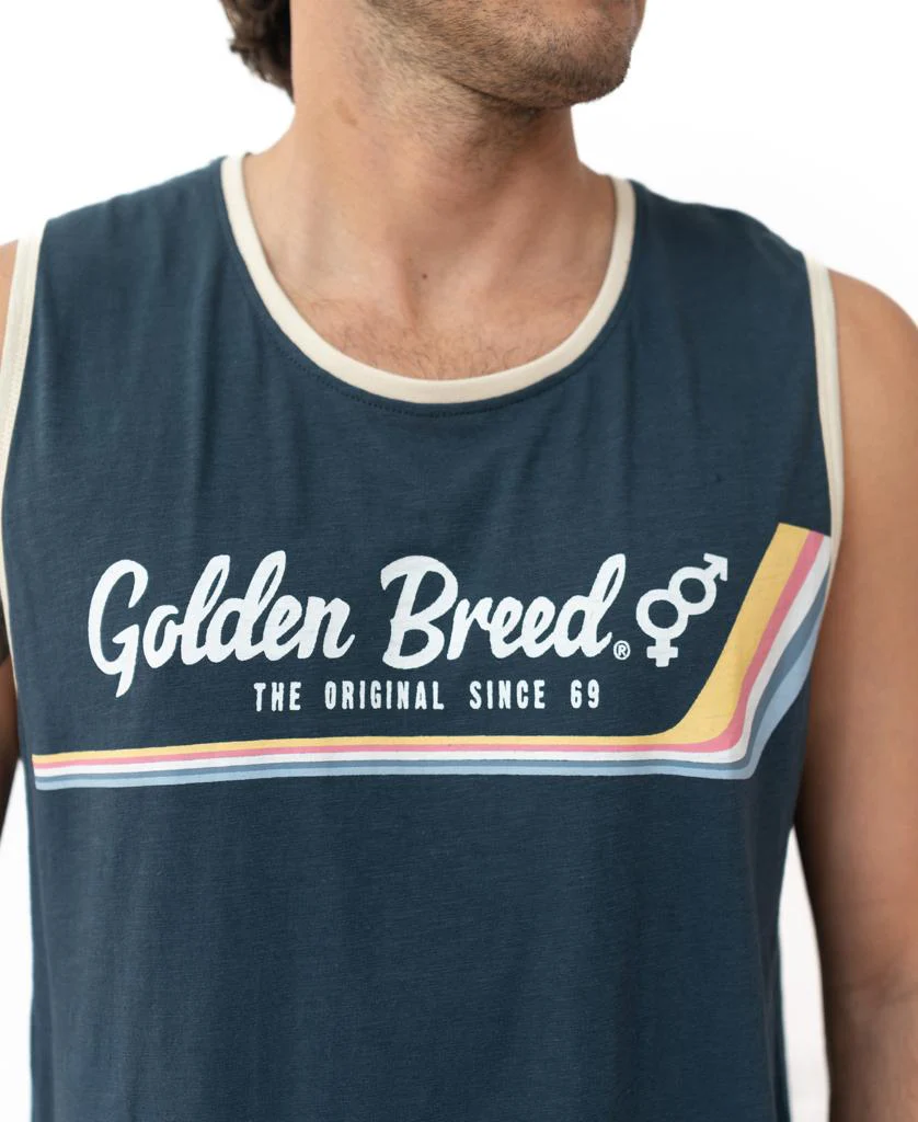 Retro Ringer Muscle Top | Navy - Image 3