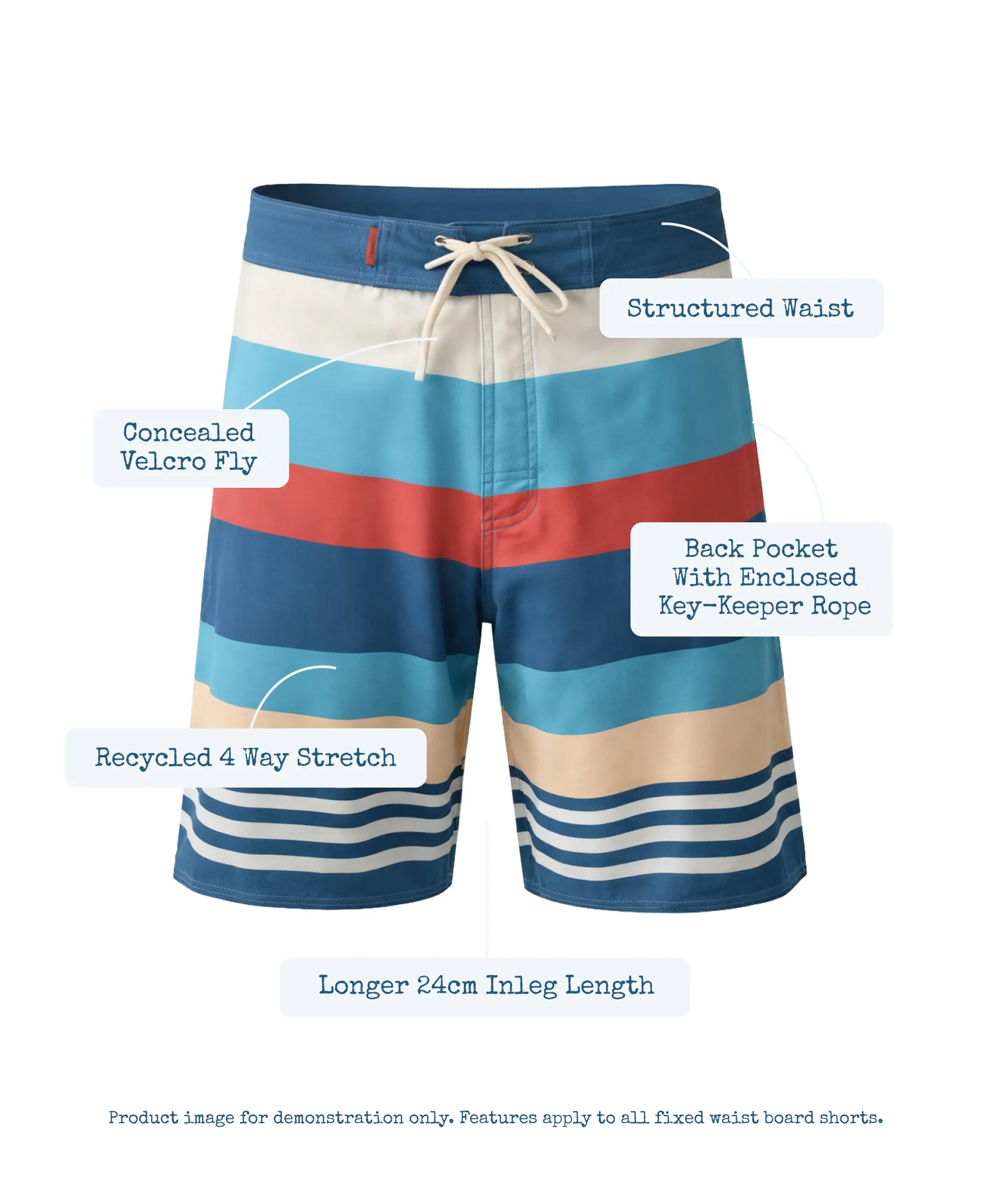 Retro Surf Boardshort | Khaki - Image 8